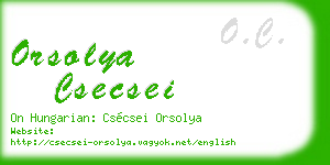 orsolya csecsei business card